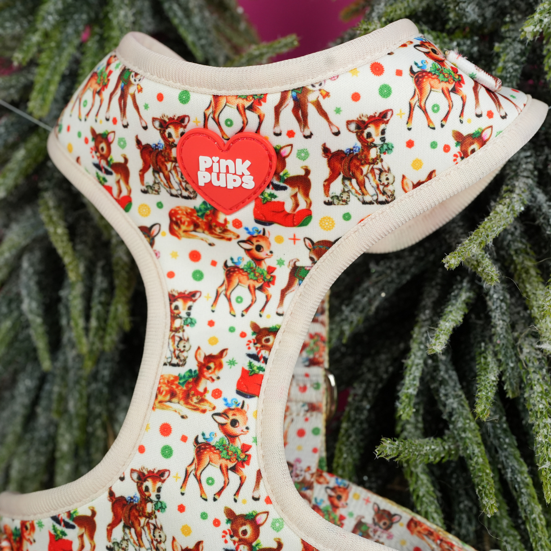 Retro Rudolph Adjustable Christmas Dog Harness