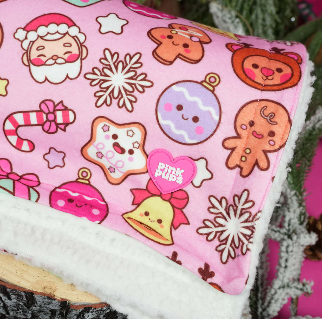 Merry Pinkmas Fleece Christmas Dog Blanket