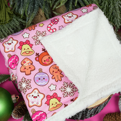 Merry Pinkmas Fleece Christmas Dog Blanket