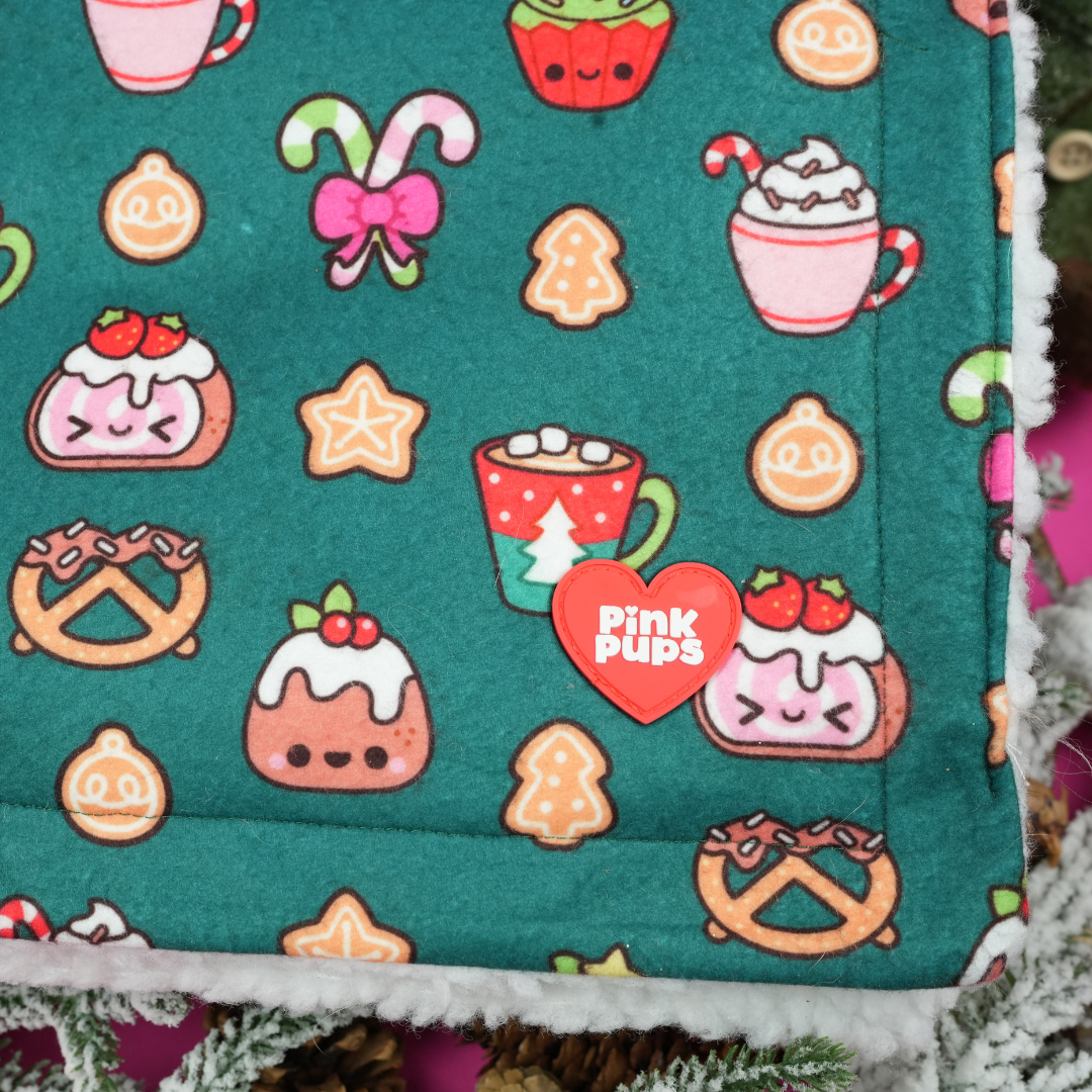 Christmas Treats Fleece Festive Dog Blanket