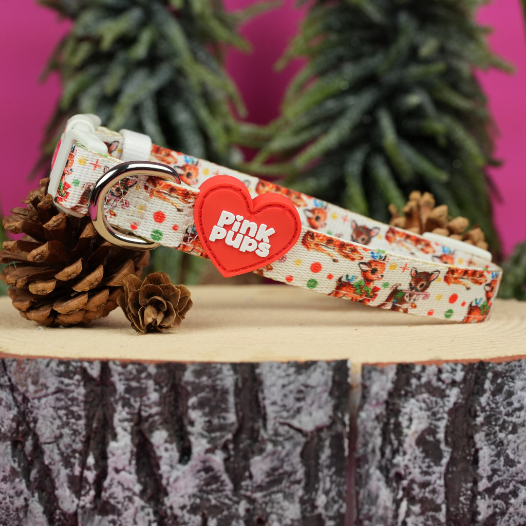 Retro Rudolph Christmas Dog Collar