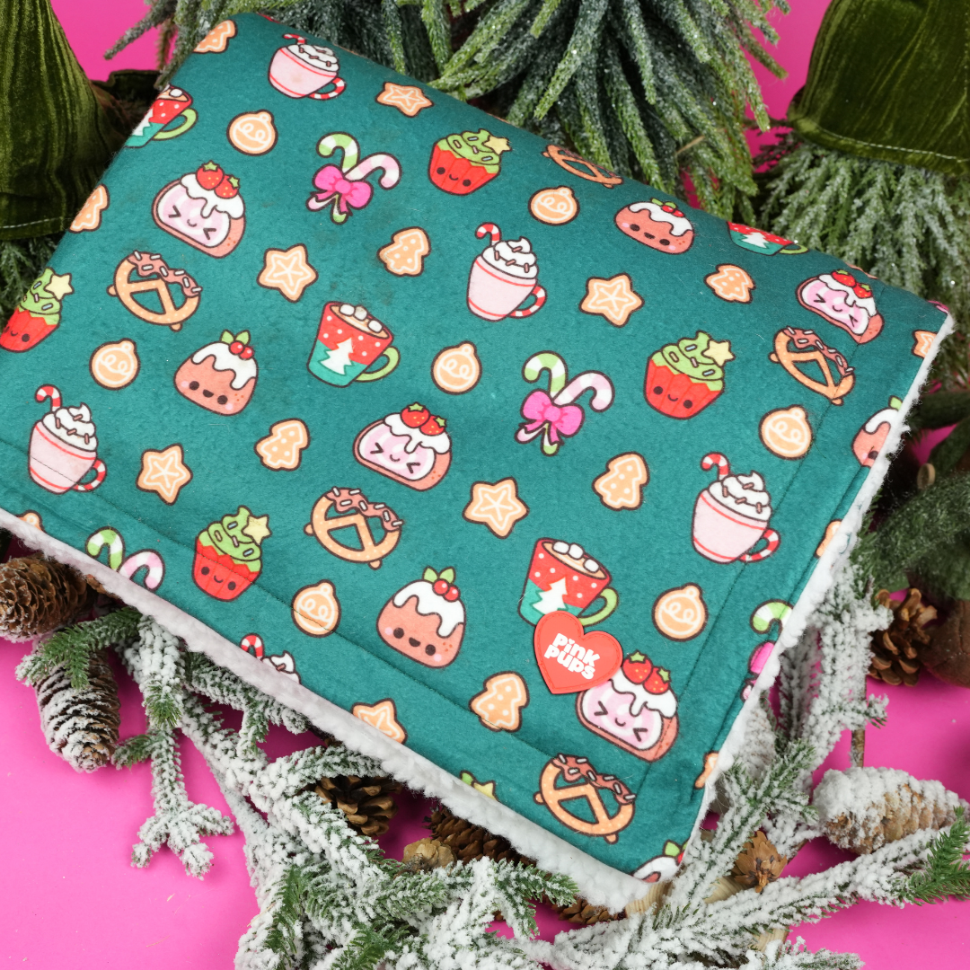 Christmas Treats Fleece Festive Dog Blanket