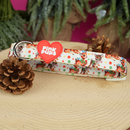 Retro Rudolph Christmas Dog Collar