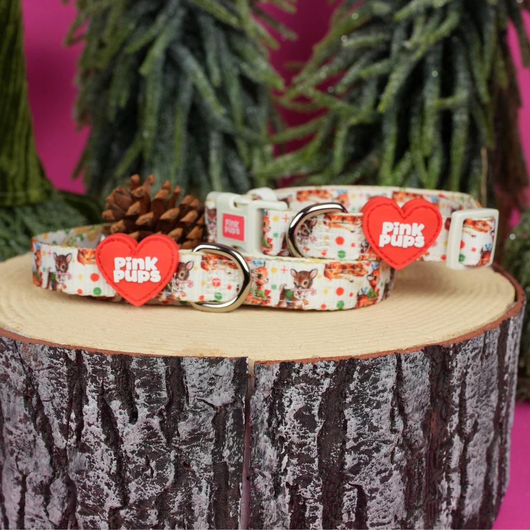 Retro Rudolph Christmas Dog Collar