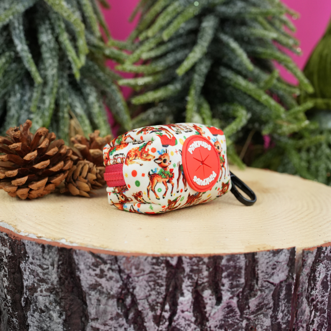 Retro Reindeer Dog Poop Bag Holder