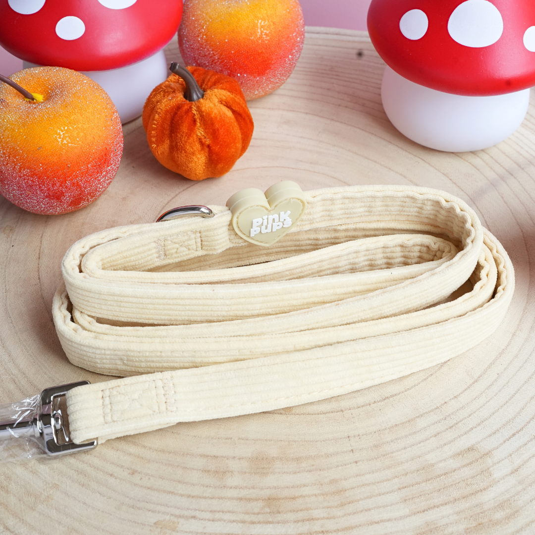 Vanilla Latte Corduroy Dog Lead