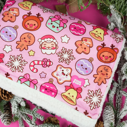 Merry Pinkmas Fleece Christmas Dog Blanket