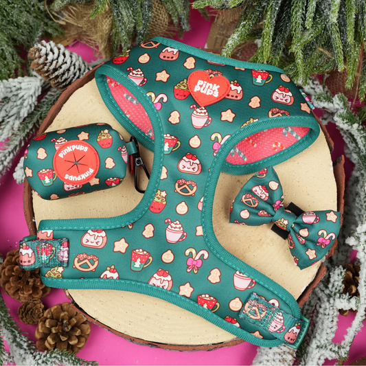 Christmas Treats Adjustable Christmas Dog Harness