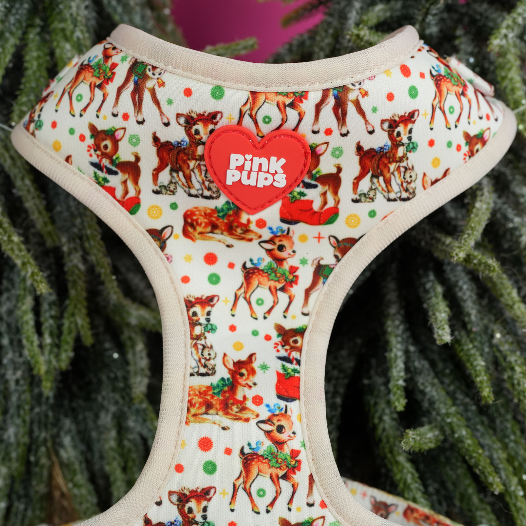 Retro Rudolph Adjustable Christmas Dog Harness